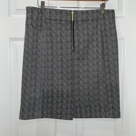 MICHAEL KORS Herringbone Black & White Pencil Skirt Large - Picture 4 of 7